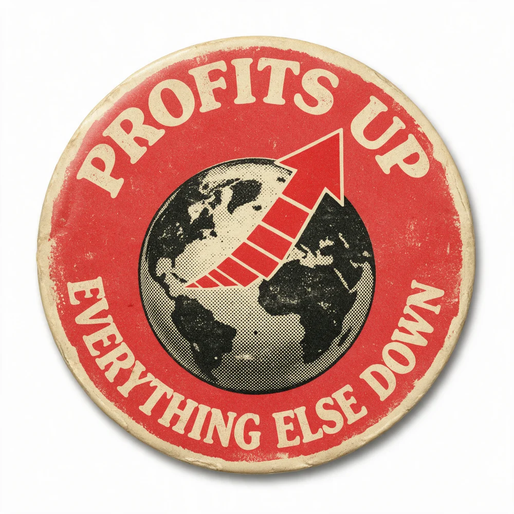 Sticker (Circle) — PROFITS UP EVERYTHING ELSE DOWN